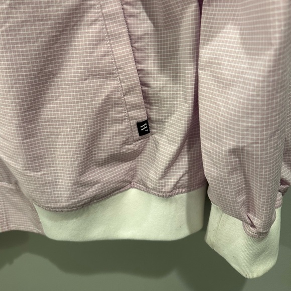 Houston White Lightweight Ribstop Windowpane Bomber Jacket Size L Purple & White - Picture 3 of 6